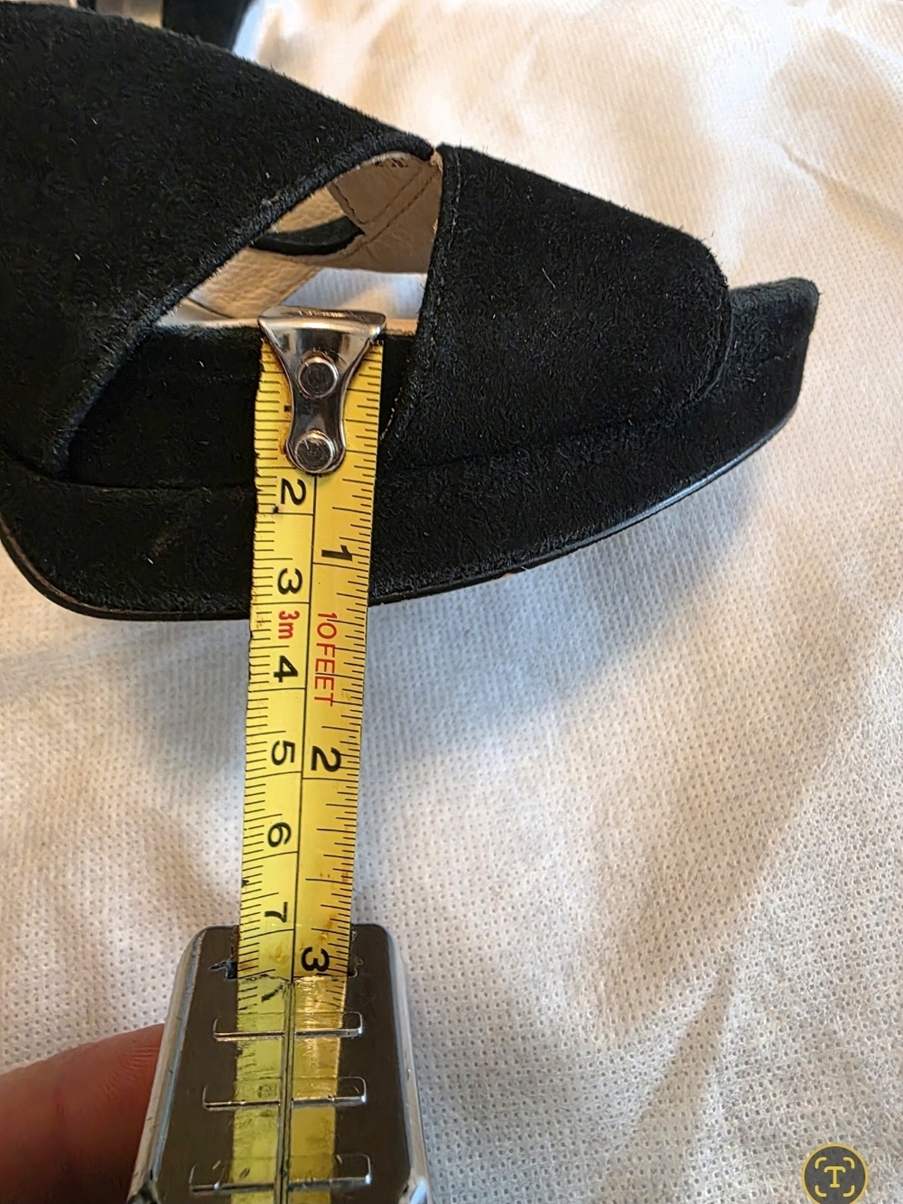 Michael Kors Black T-Strap Suede High Heels - Picture 4 of 6